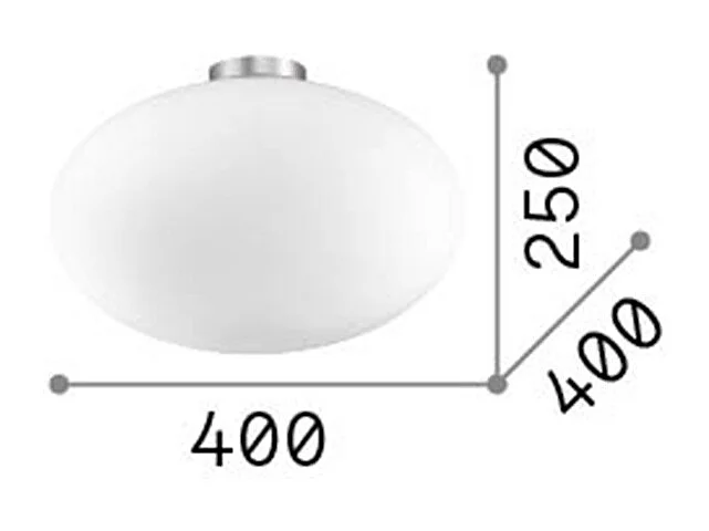 Ideal Lux Candy Plafonnier à 1 ampoule Globe Blanc, E27