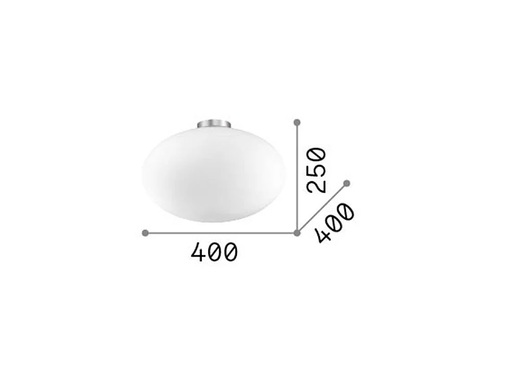 Ideal Lux Candy Plafonnier à 1 ampoule Globe Blanc, E27