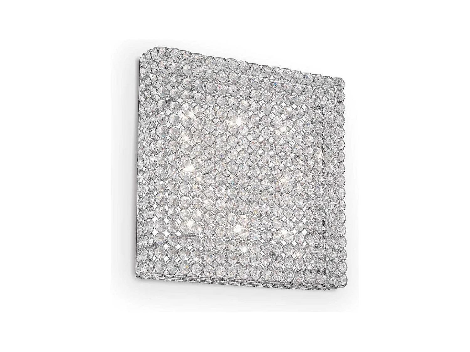 Ideal Lux Admiral Grand plafonnier intérieur carré à 8 ampoules, chrome, G9