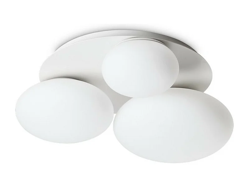 Ideal Lux NINFEA Plafonnier Rond DecoratiGlass 3 Lumières Blanc