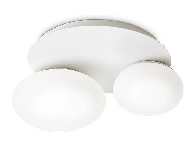 Ideal Lux NINFEA Plafonnier DecoratiGlass Rond à 2 Lumières Blanc