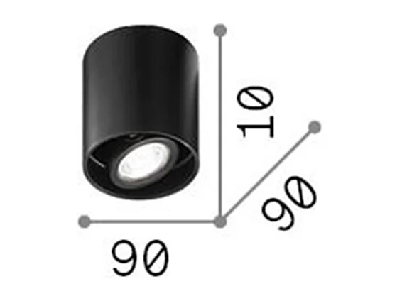 Ideal Lux MOOD - Lámpara de techo de superficie interior 1 luz Negra, GU10