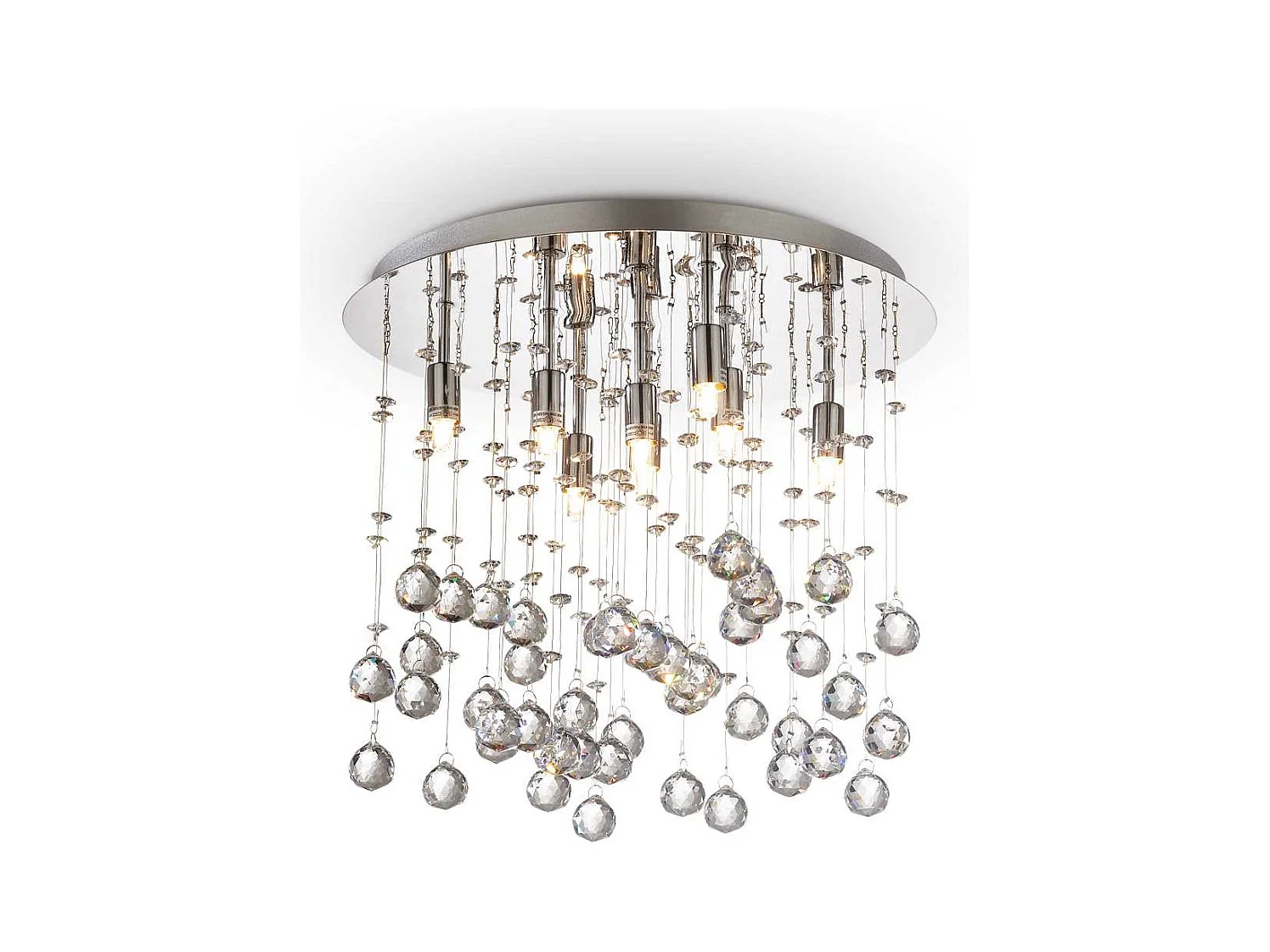 Ideal Lux Moonlight Luminaire suspendu moyen à 8 ampoules au fini chrome, G9