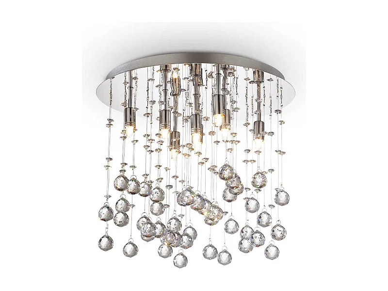 Ideal Lux Moonlight Luminaire suspendu moyen à 8 ampoules au fini chrome, G9