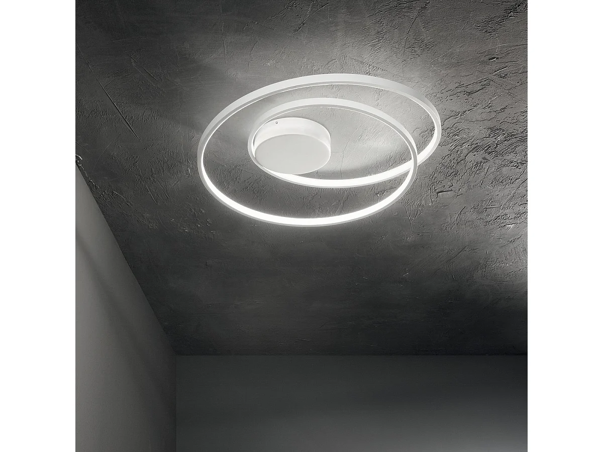 Ideal Lux OZ Dimmerabile Swirl LED integrato Semi Flush Light bianco, 3000K