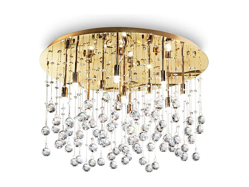 Ideal Lux Moonlight Grand plafonnier semi-encastré à 12 ampoules Or, G9