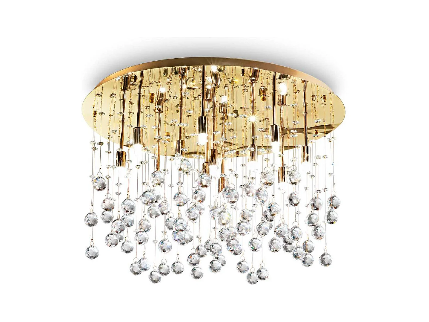 Ideal Lux Moonlight Grand plafonnier semi-encastré à 12 ampoules Or, G9