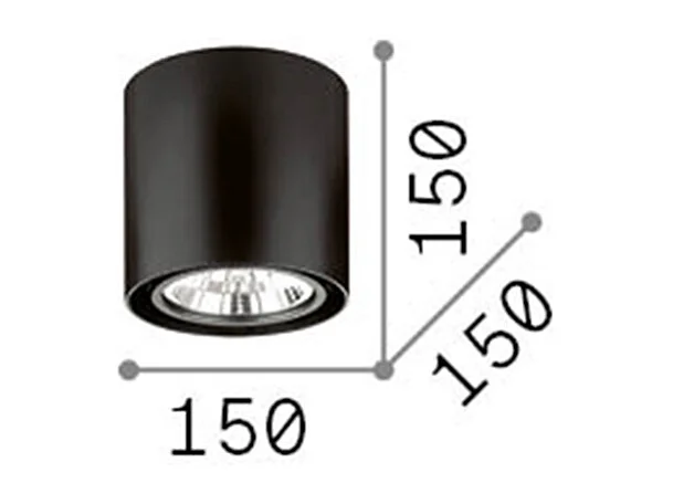 Ideal Lux MOOD Plafonnier intérieur à 1 lumière, noir, GU10