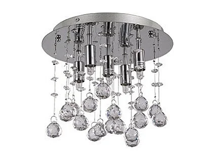 Ideal Lux Moonlight Petit plafonnier à 5 ampoules au fini chrome, G9