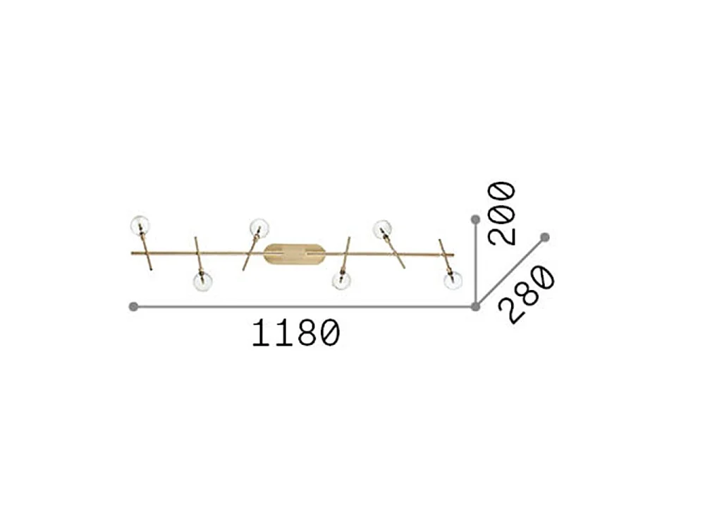 MARACAS PL6, Plafondlamp, Ideal Lux
