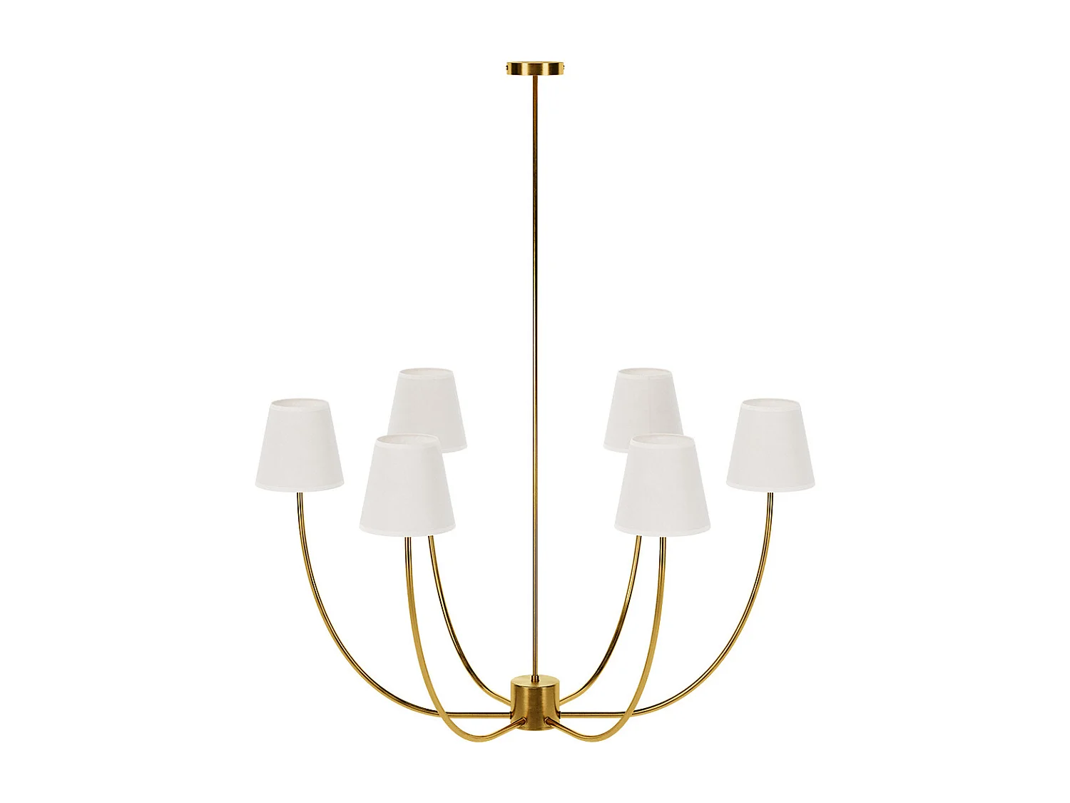 Lustre de Plafond Doré avec 6 Abat-jour - Arena Doré