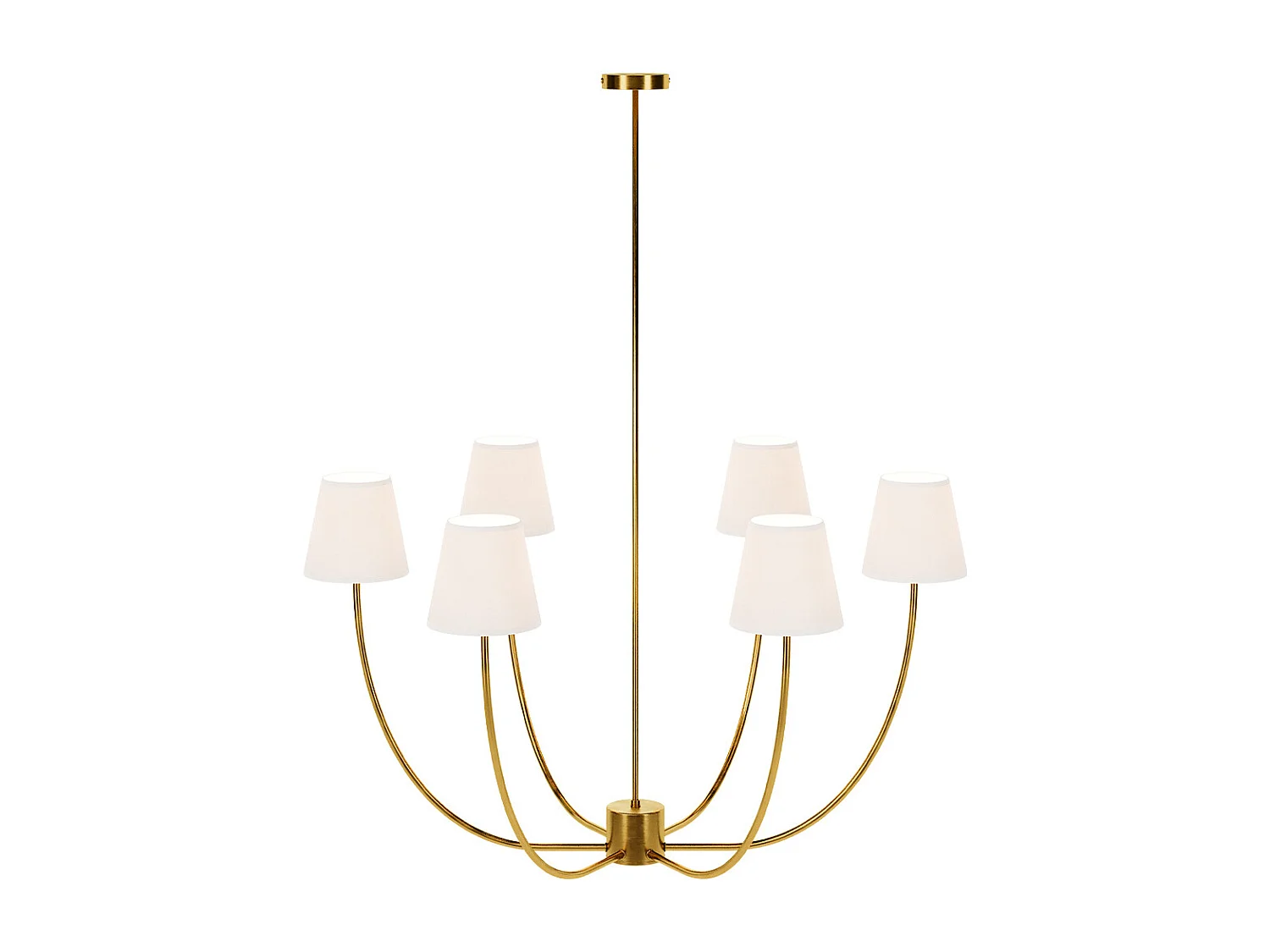 Lustre de Plafond Doré avec 6 Abat-jour - Arena Doré