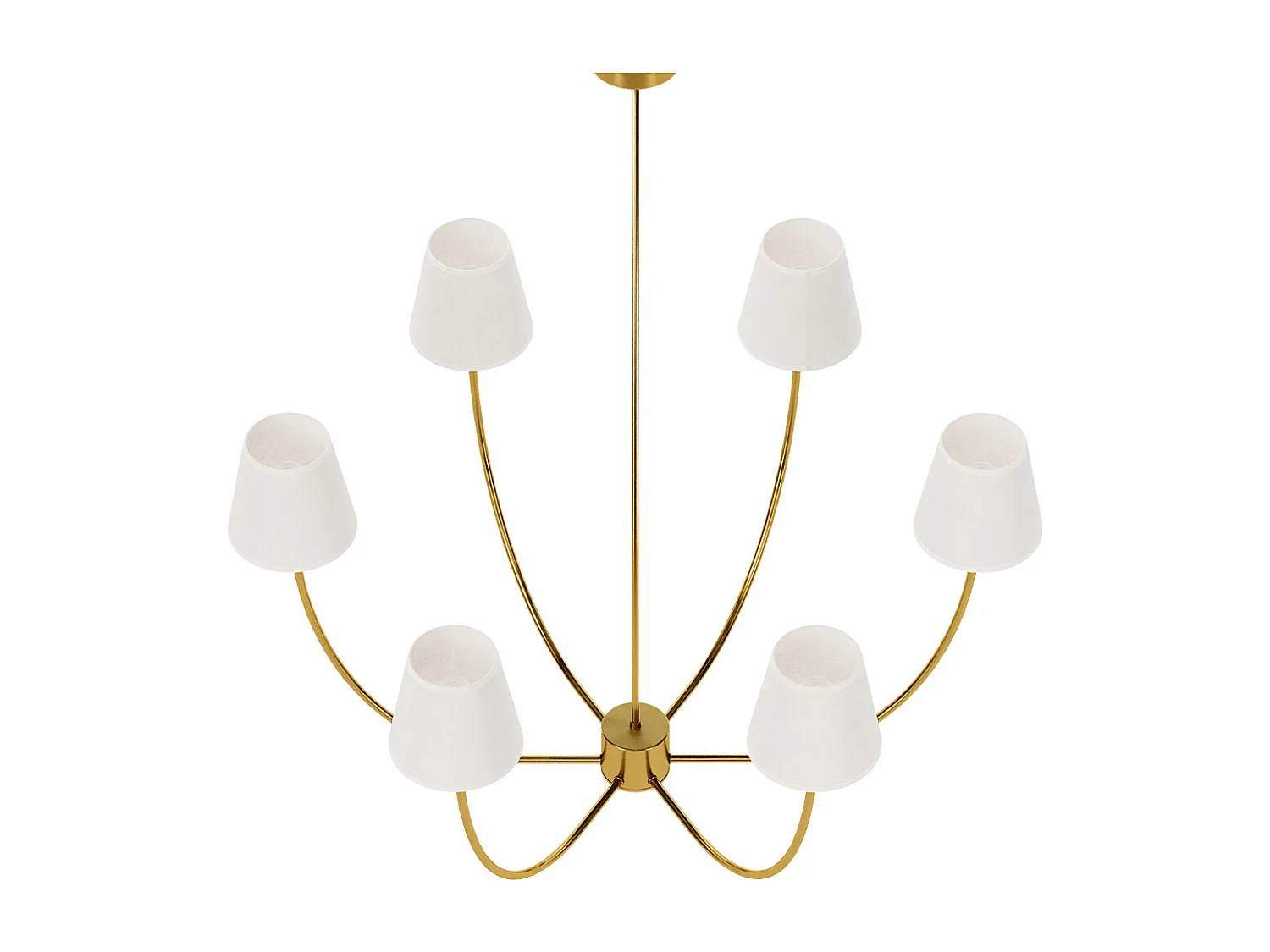 Lustre de Plafond Doré avec 6 Abat-jour - Arena Doré