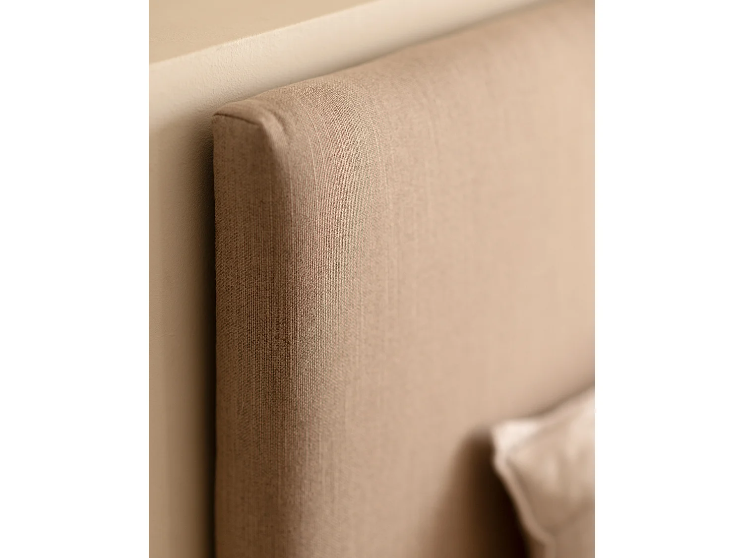 Cabecero tapizado de poliéster liso en color canela 90x60cm - MIMUK - DECOWOOD