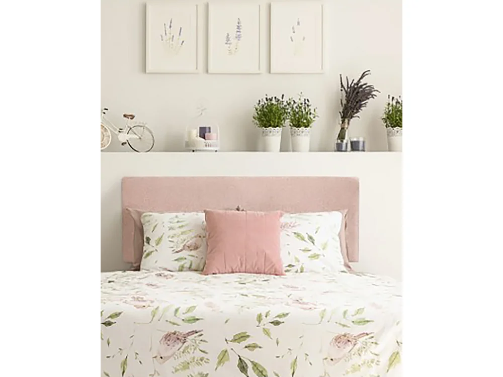 Cabecero tapizado de poliéster liso en color rosa 180x60cm - HOOLA - DECOWOOD