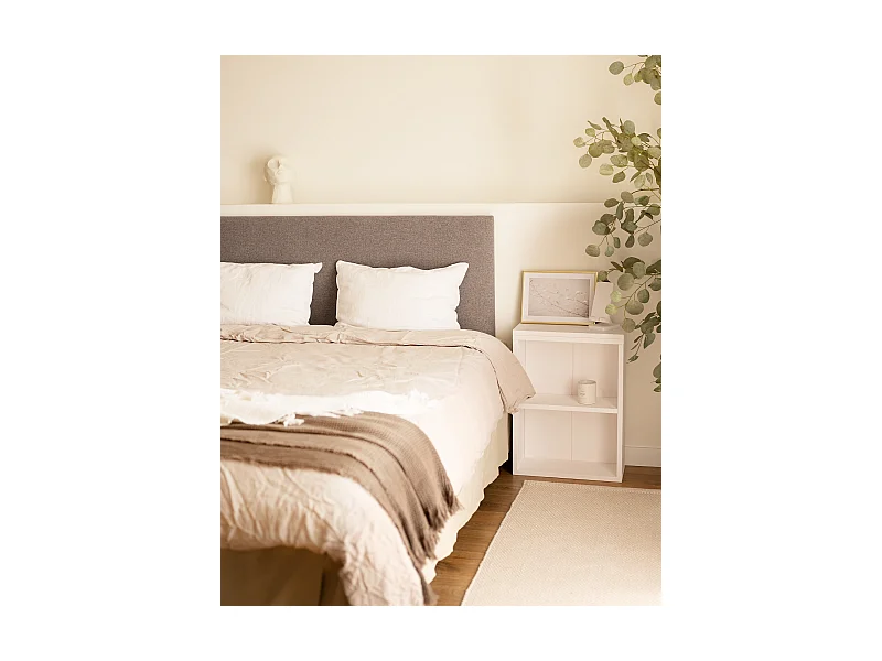 Testiera imbottita in poliestere liscio colore viola 150x60cm - HOOLA - DECOWOOD