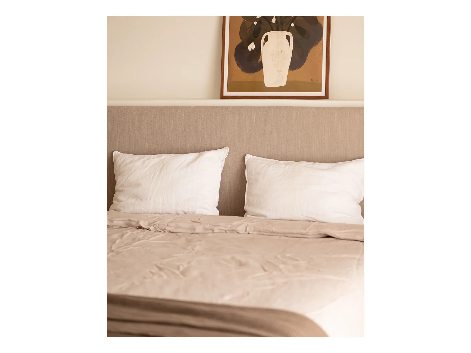 Tête de lit tapissée lisse cannelle 180x60cm - MIMUK - DECOWOOD