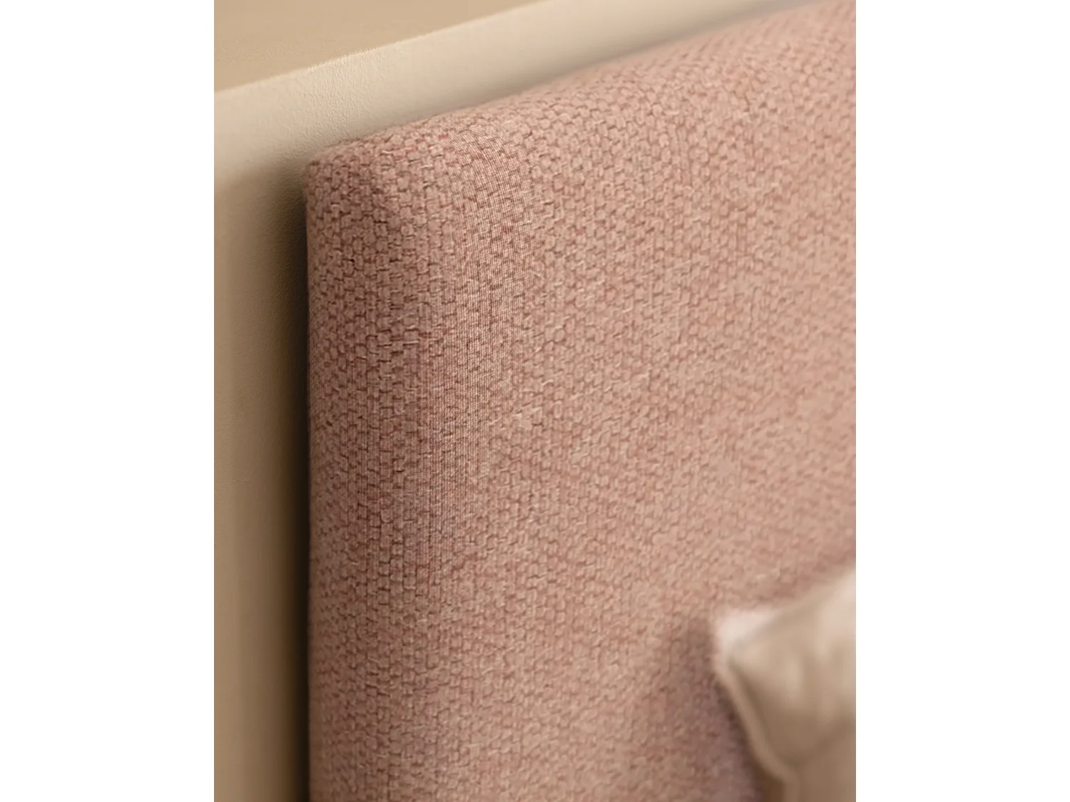 Cabecero tapizado de poliéster liso en color rosa 90x60cm - HOOLA - DECOWOOD