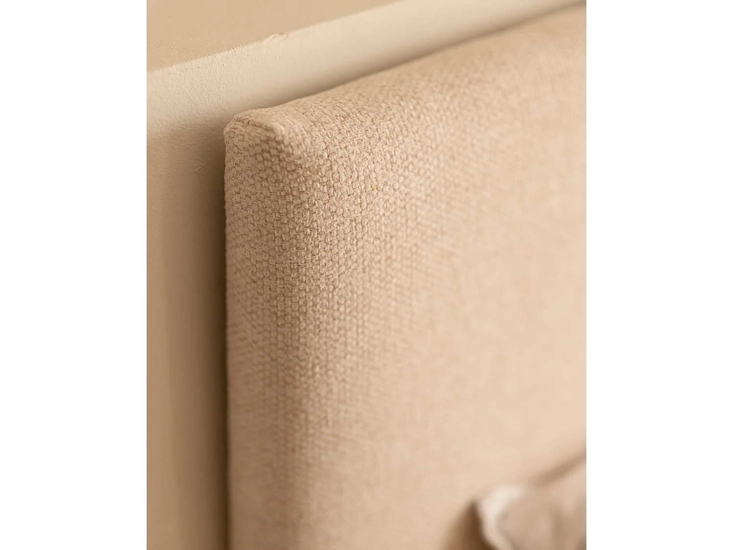 Testiera imbottita in poliestere liscio colore beige 90x60cm - HOOLA - DECOWOOD