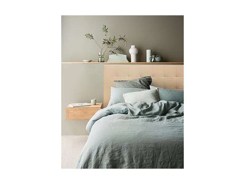 Tête de lit similicuir capitonnée beige 200x80cm - NIEMI - DECOWOOD
