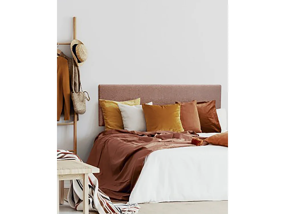 Cabecero tapizado de poliéster liso en color naranja 160x60cm - HOOLA - DECOWOOD