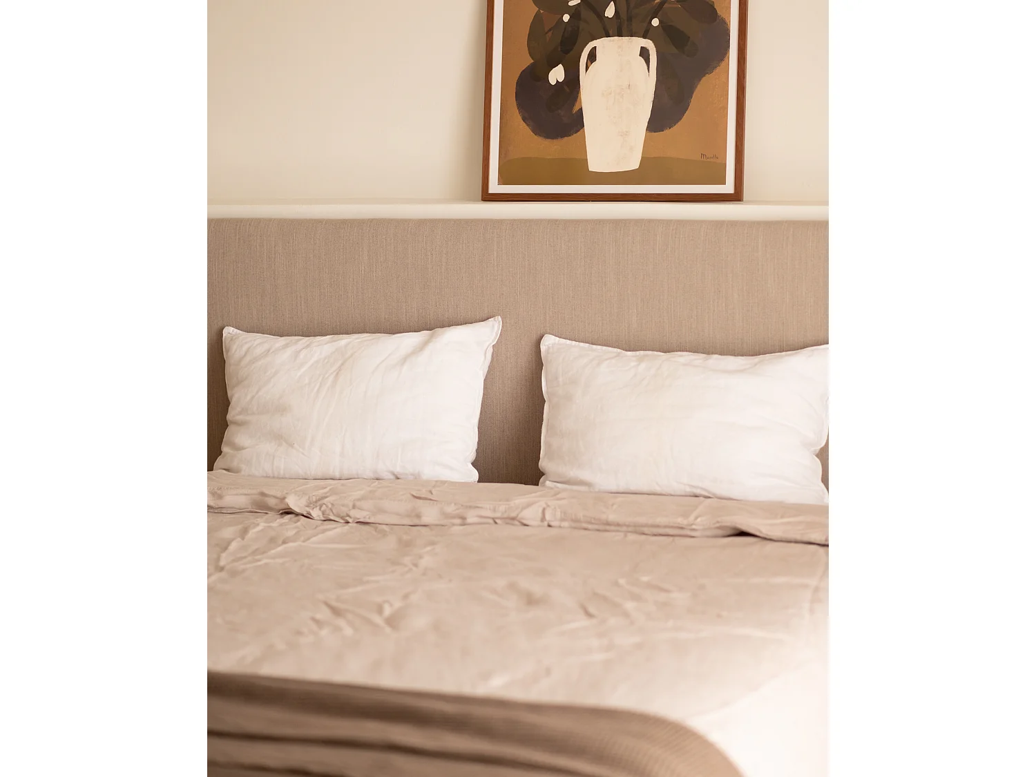 Tête de lit tapissée lisse cannelle 150x60cm - MIMUK - DECOWOOD