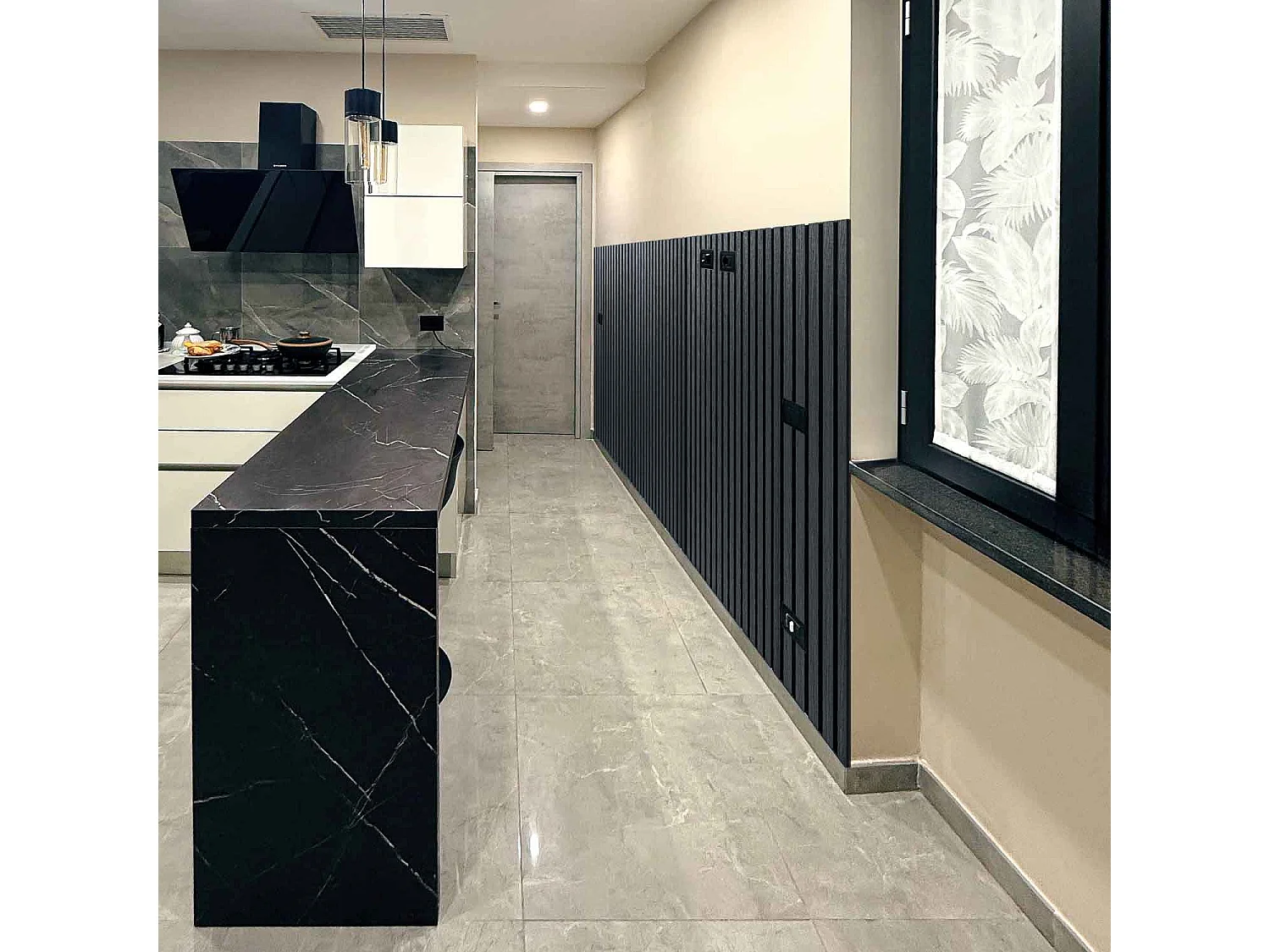 Beethoven - Set di 4 pannelli fonoassorbenti decorativi in legno 150x60 cm, nero