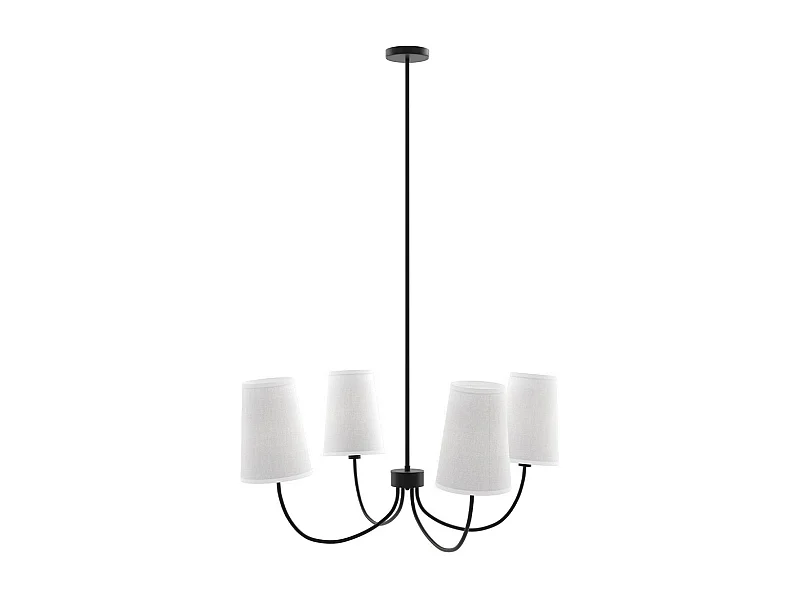 Lampara de Techo Chandelier Negra con 4 Pantallas - Dixiu Negro