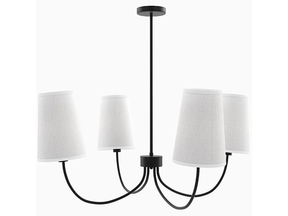 Lustre Noir de Plafond avec 4 Abat-jours - Dixiu Noir