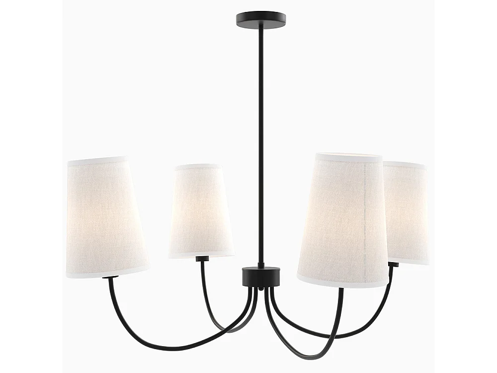 Lustre Noir de Plafond avec 4 Abat-jours - Dixiu Noir