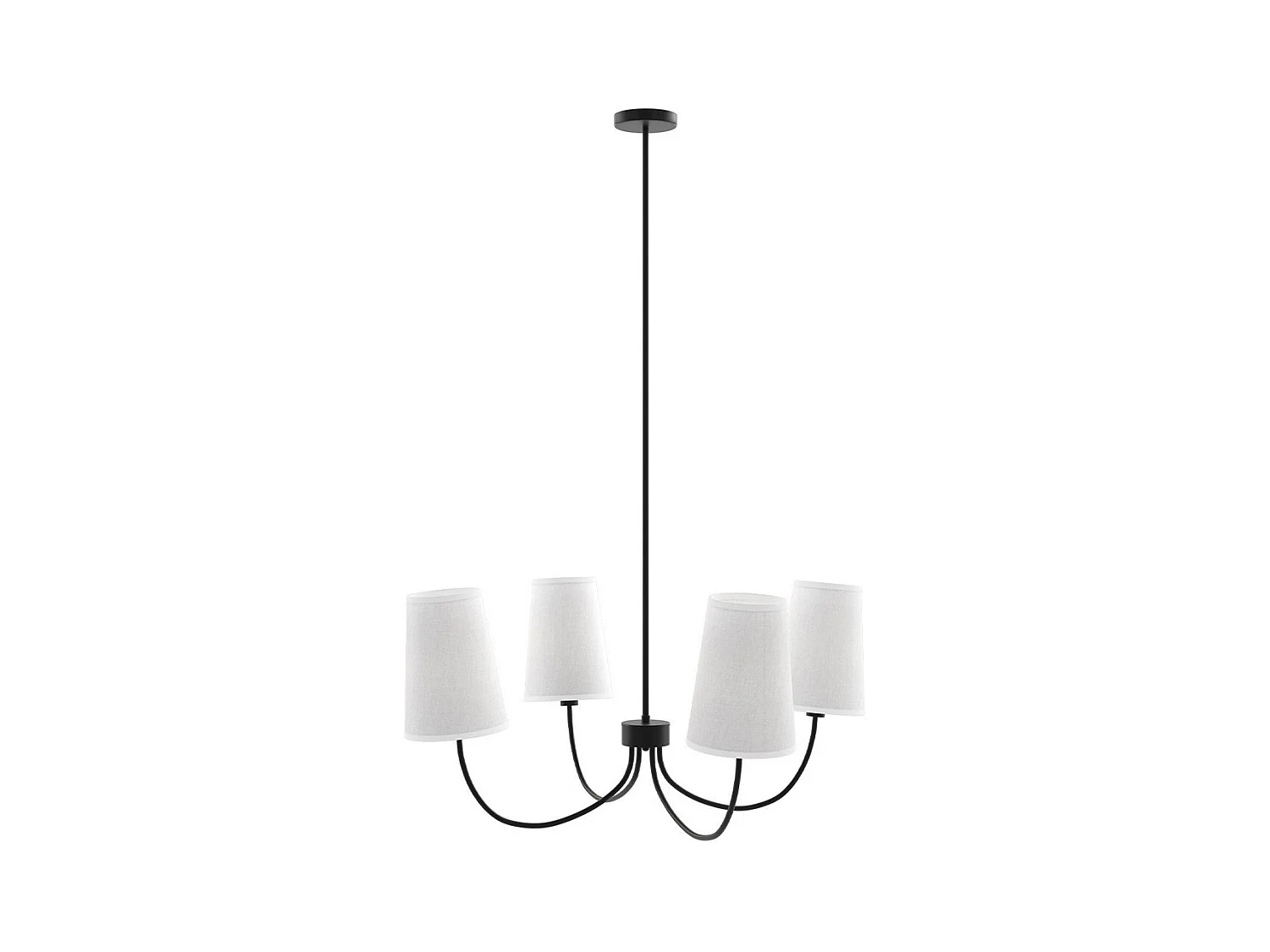 Lustre Noir de Plafond avec 4 Abat-jours - Dixiu Noir