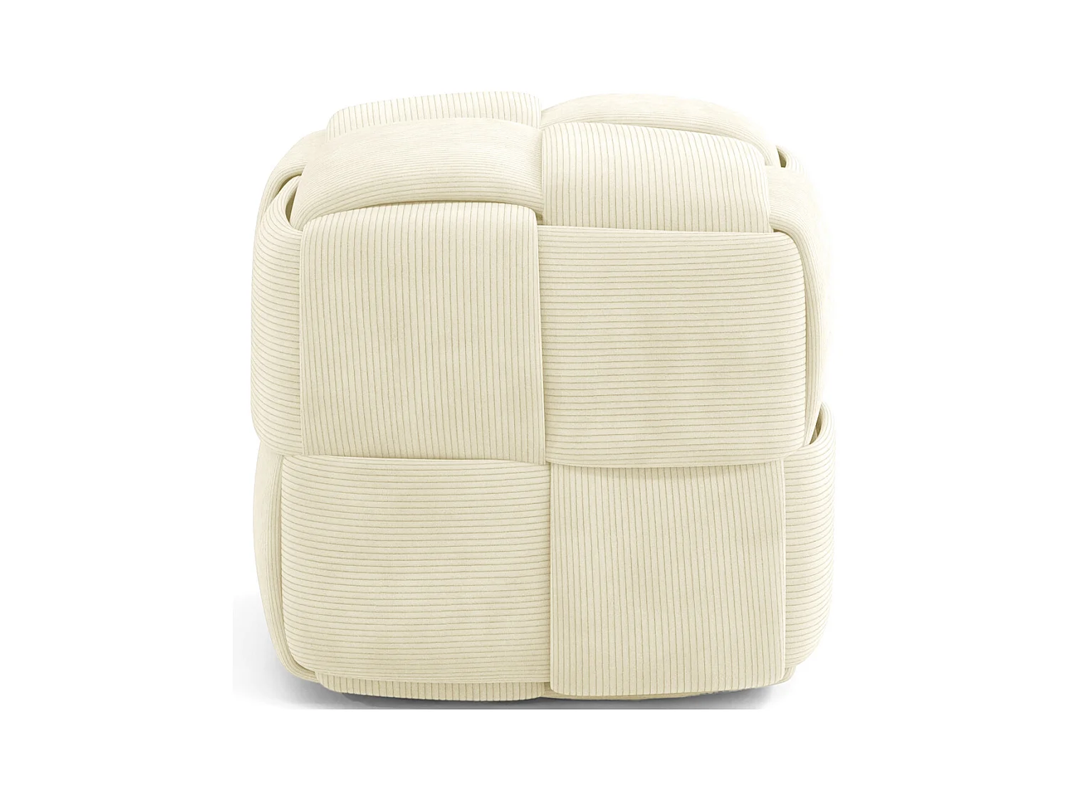 Pouf Quadrato Imbottito in Velluto a Coste - Design Moderno - Cube