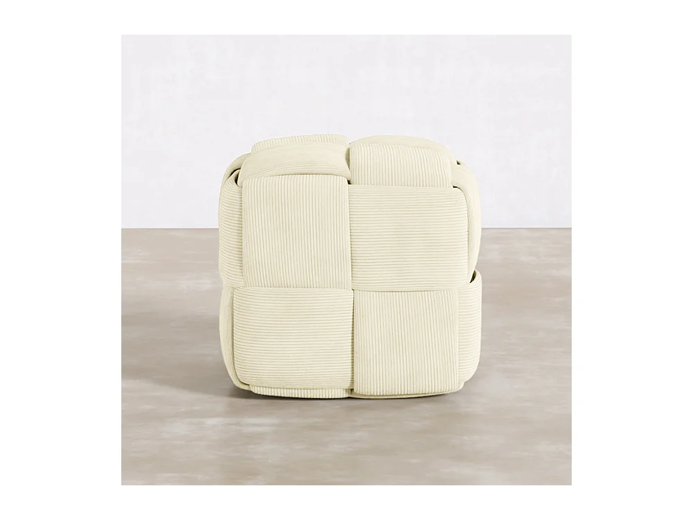 Pouf Quadrato Imbottito in Velluto a Coste - Design Moderno - Cube