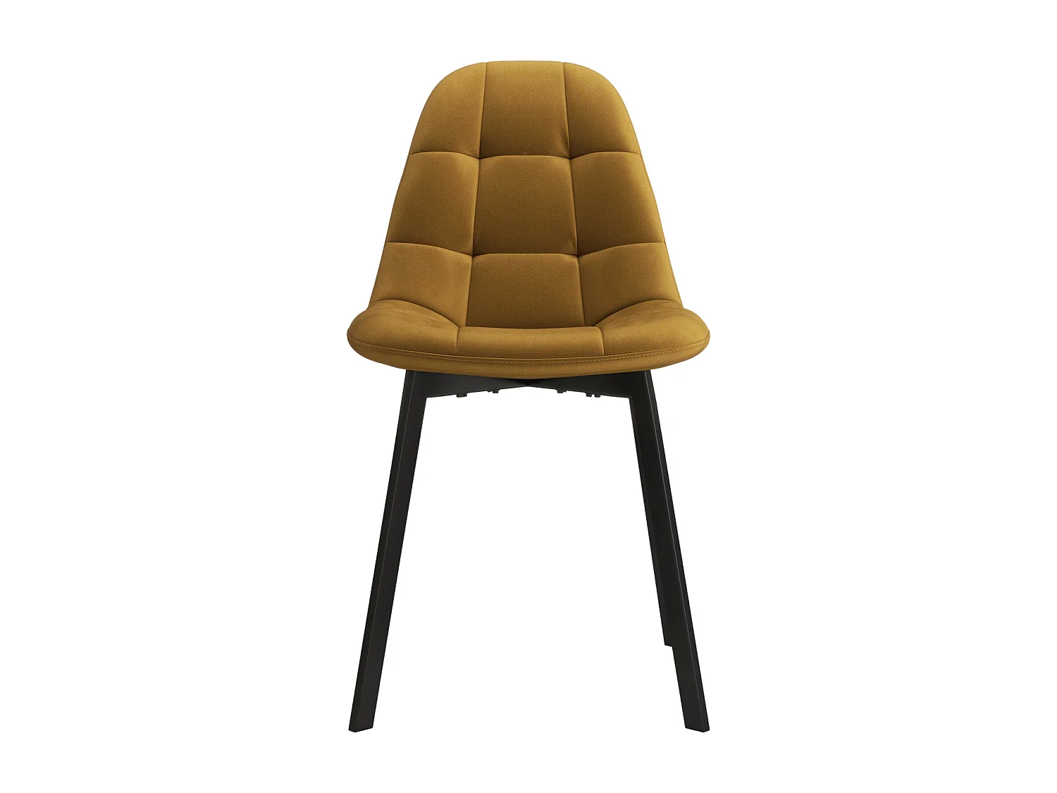 STELLIA-Sedia in velluto senape e metallo nero (x2)