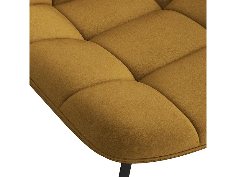 STELLIA-Sedia in velluto senape e metallo nero (x2)