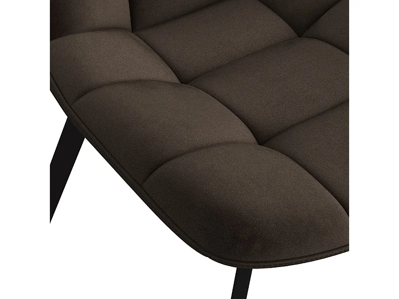 STELLIA-Sedia in velluto marron e metallo nero (x4)