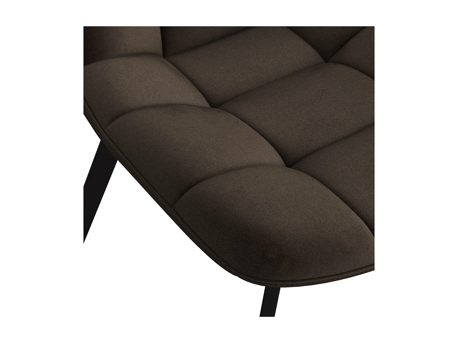 STELLIA-Sedia in velluto marron e metallo nero (x2)