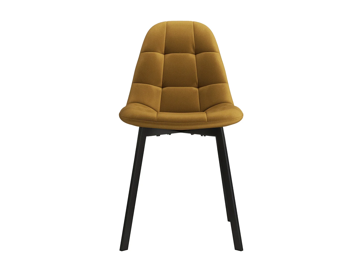 STELLIA-Sedia in velluto senape e metallo nero (x4)