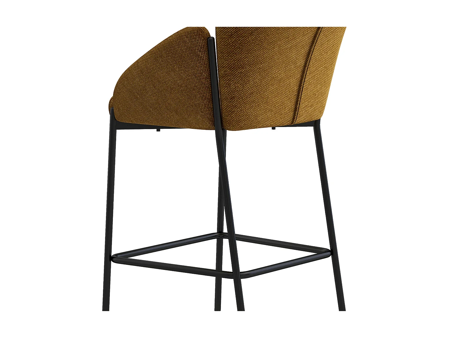 CANDICE-Sedia da bar in tessuto senape (x2)
