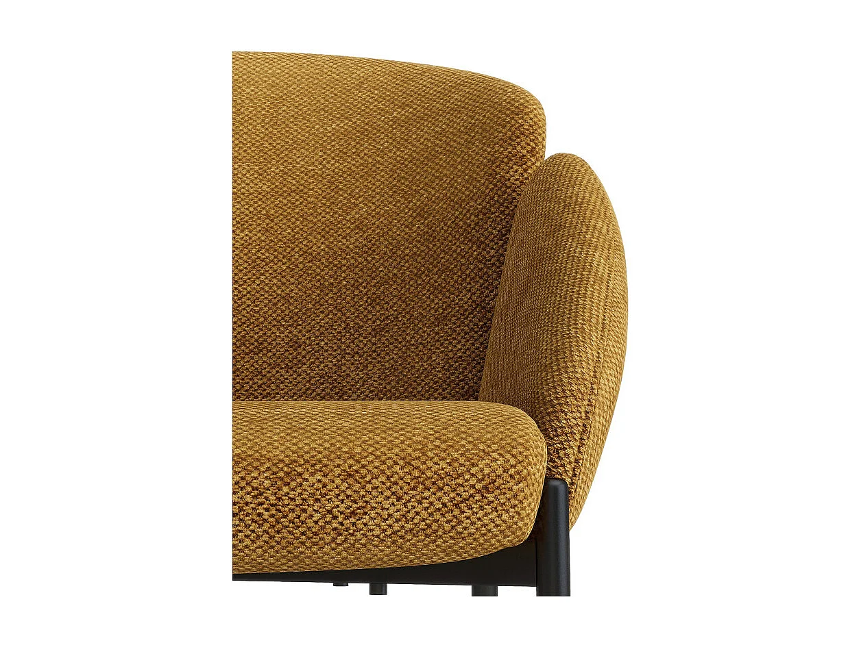 CANDICE-Sedia da bar in tessuto senape (x2)