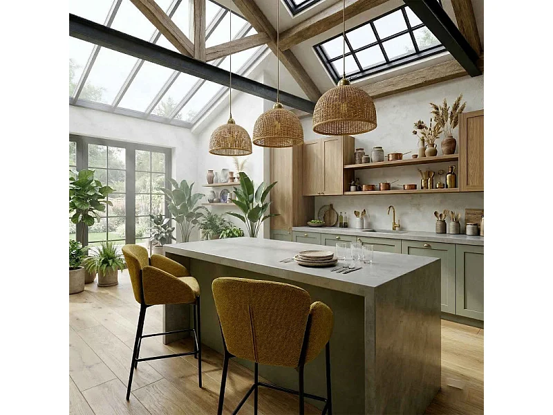 CANDICE-Fauteuil de bar en tissu Luxury Moutarde (x2)