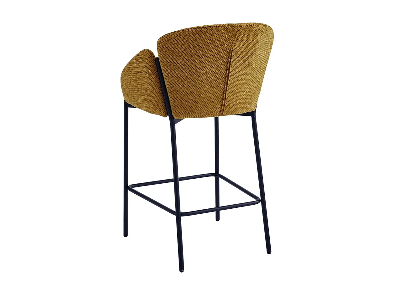 CANDICE-Fauteuil de bar en tissu Luxury Moutarde (x2)