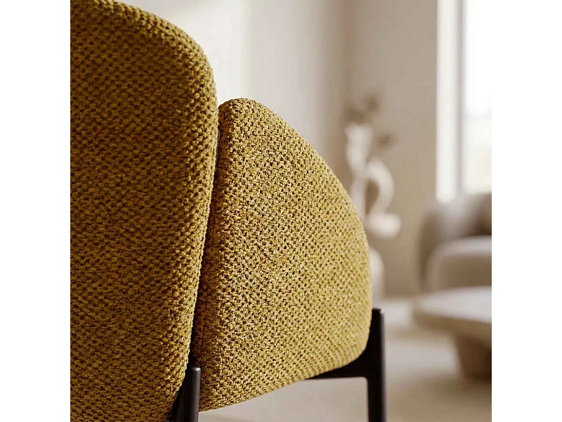 CANDICE-Fauteuil de bar en tissu Luxury Moutarde (x2)