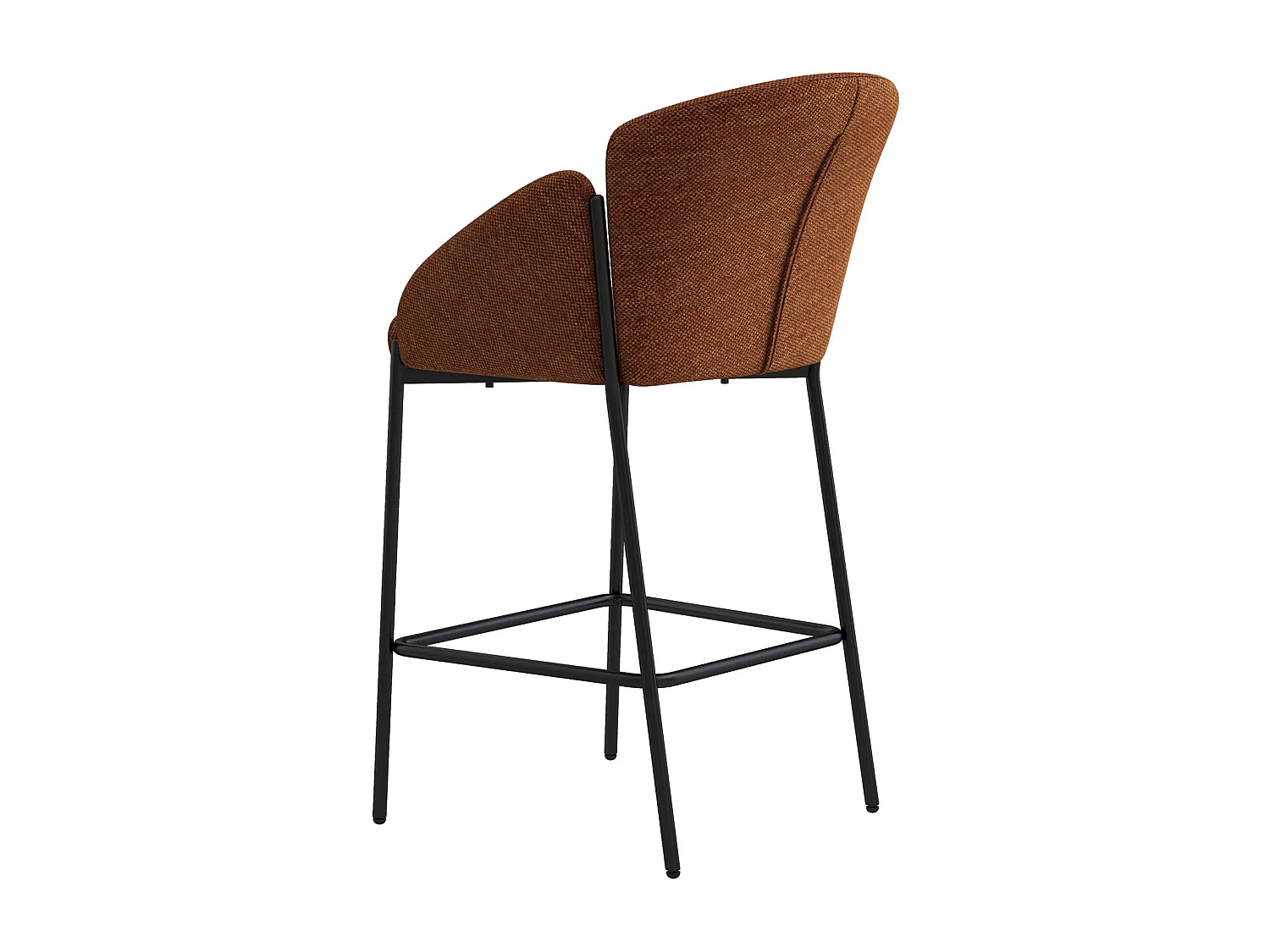 CANDICE-Sedia da bar in tessuto terracotta (x2)