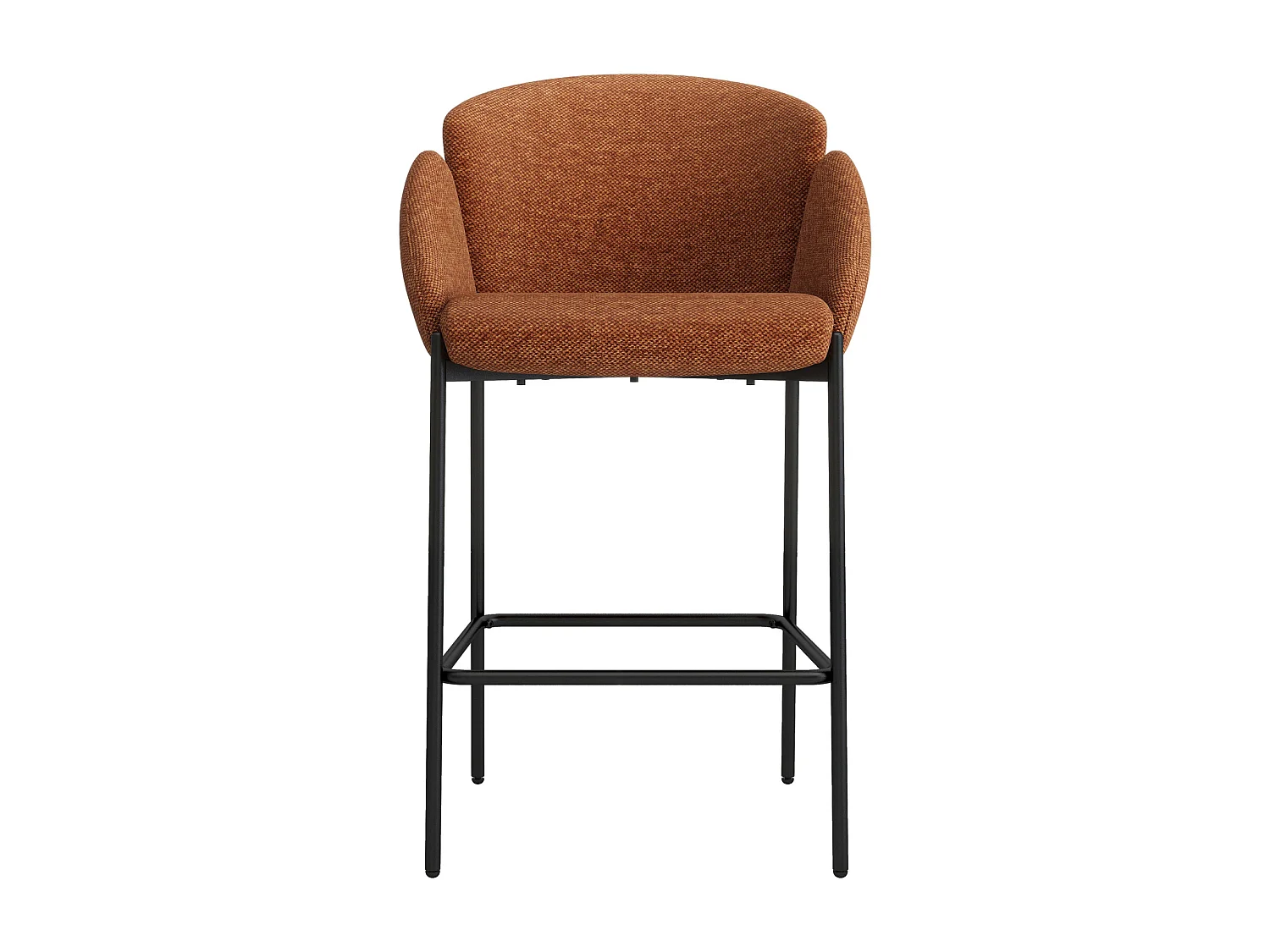 CANDICE-Sedia da bar in tessuto terracotta (x2)