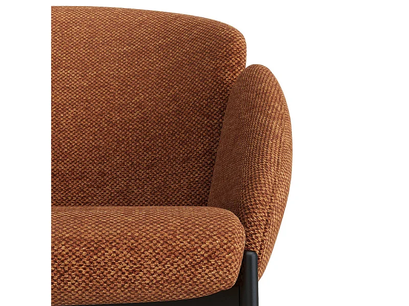 CANDICE-Sedia da bar in tessuto terracotta (x2)