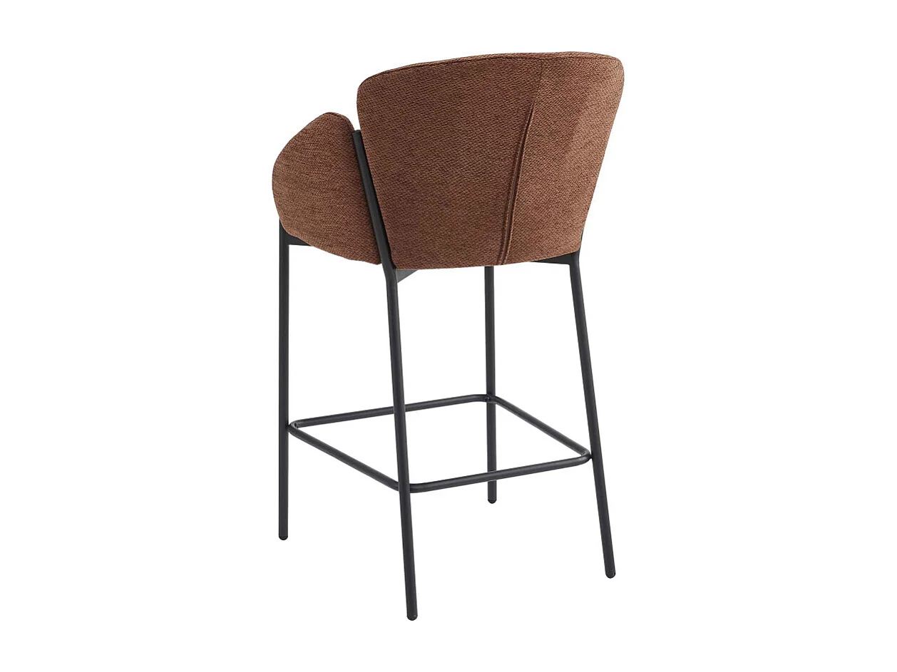 CANDICE-Silla de bar de tela terracota (x2)