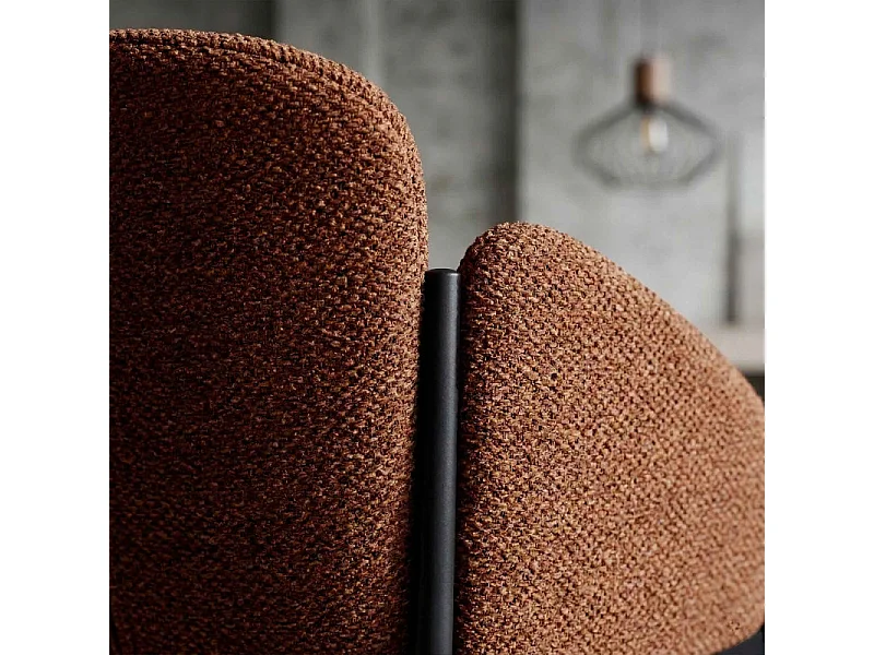 CANDICE-Silla de bar de tela terracota (x2)