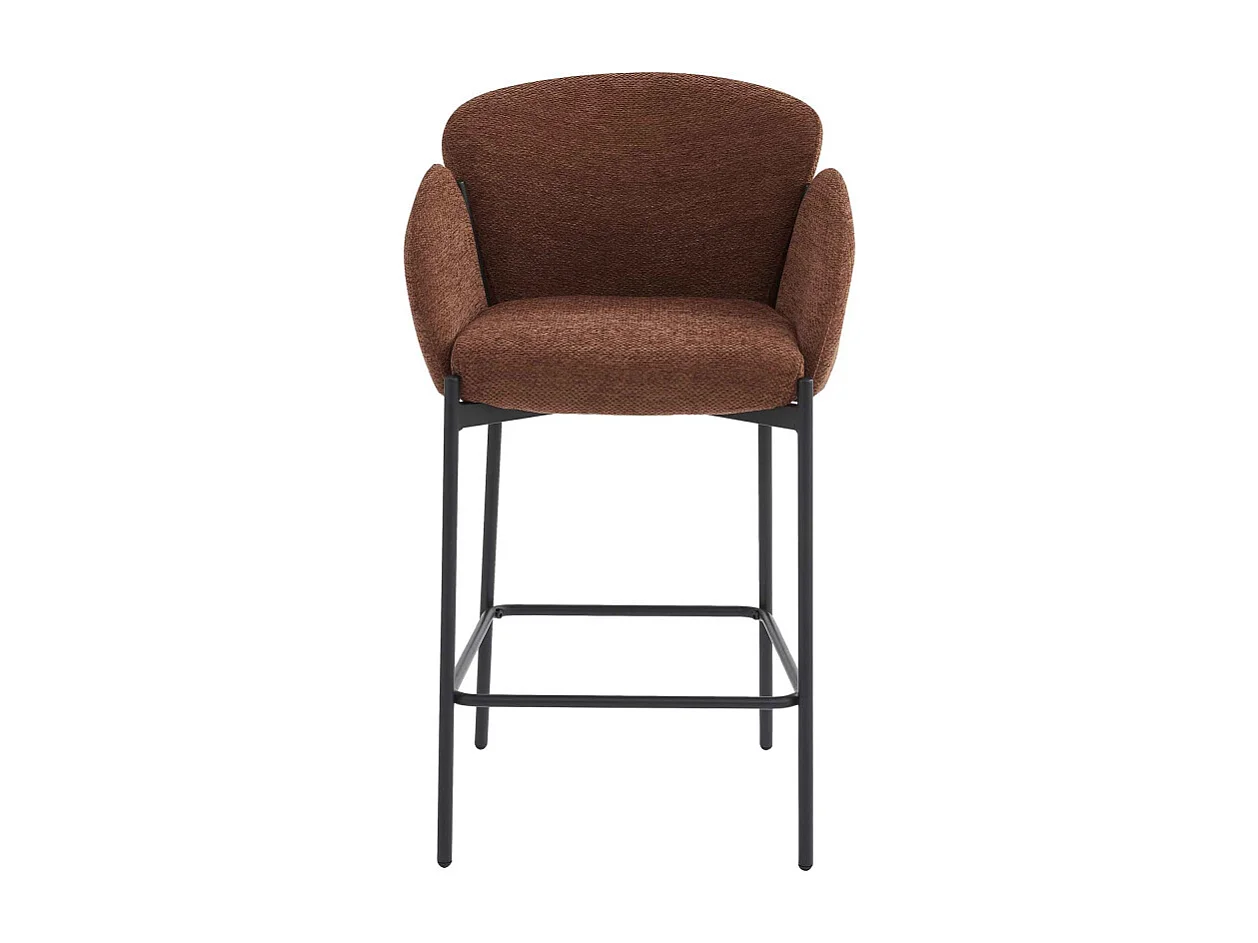 CANDICE-Silla de bar de tela terracota (x2)