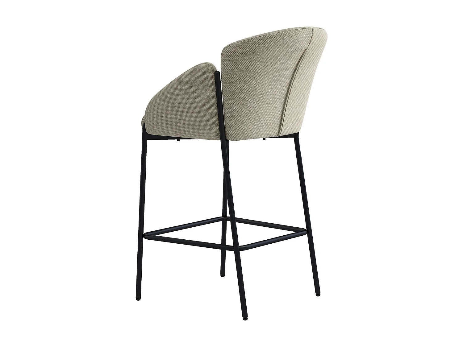 CANDICE-Silla de bar de tela beige (x2)